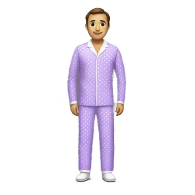 purple pajamas, white collar, white polka dots sticker