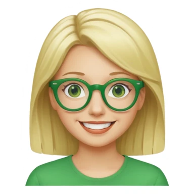 give her blond hair and green glasses sticker