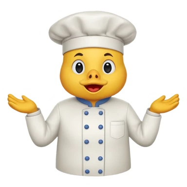 Una gallina con ropa de chef haciendo una cara de decepcion sticker