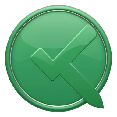 flat check mark symbol in green sticker