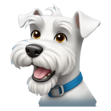 happy white schnauzer dog sticker