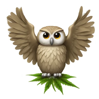 owl holds hemp in its wings  sticker