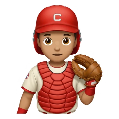 Baseball player with a catchers mitt sticker