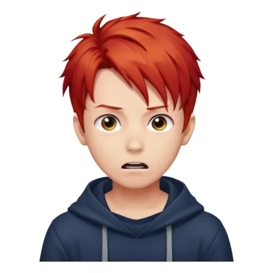 Wolf Anime Boy scared red hair sticker