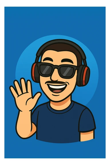 Create a variant of the cartoon style image with the character wearing sunglasses, keeping the same cartoon style and character details. sticker
