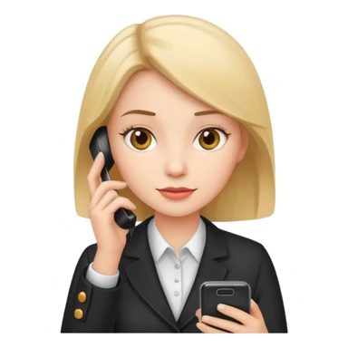 Admin girl working with phone sticker