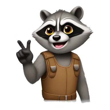 A RACCON SHOWS WITH A FINGER WHAT HE LIKES sticker