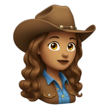cowgirl brown hair sticker