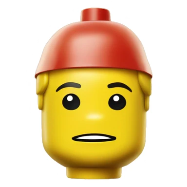 Yellow Lego head with red cap backwards sticker