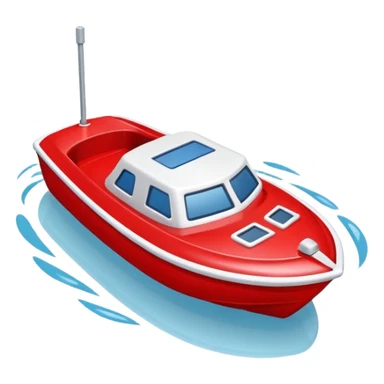 red  plastic toy boat sticker
