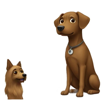 Brown dog near car by tree sticker