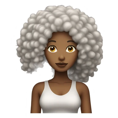 light skinned black women with long afro hair sticker