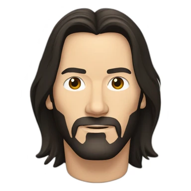 Keanu reeves with long hair and stubble sticker