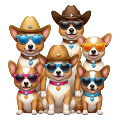 3 cowboy dogs snowboarding birthday party sticker