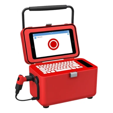 a red portable dot peen marking machine sticker