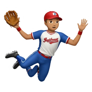 baseball player diving to catch the ball sticker