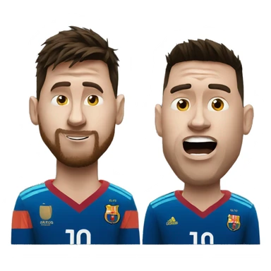 Messi with world cup and ronaldo cry sticker