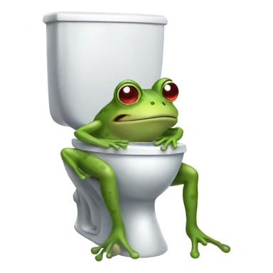 frog on a toilet  sticker