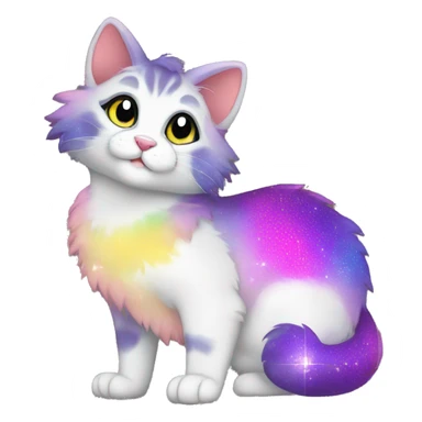 Colorful Sparkle-cat-fursona full body sticker