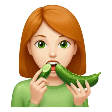 Ember a szájába veszi az uborkát sticker