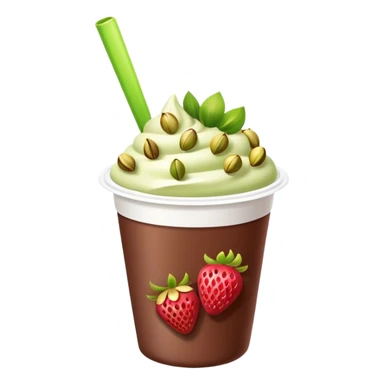 Chocolate covered Strawberries with pistachios in a plastic cup sticker