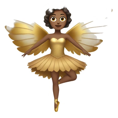 brown adult ballerina big gold wings sticker