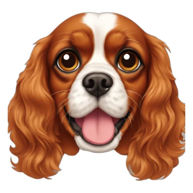 ruby cavalier king charles spaniel with mustache sticker