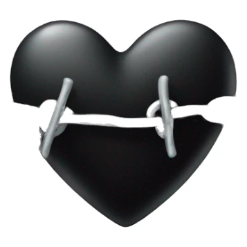 Black heart with silver barbed wire sticker