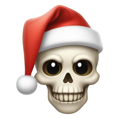 Cute skull wearing a Santa hat. sticker