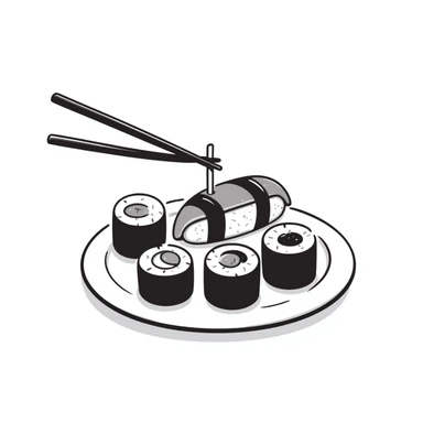 sushi, hand drawn doodle style sticker