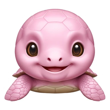 adorable light pink baby turtle smiling sticker