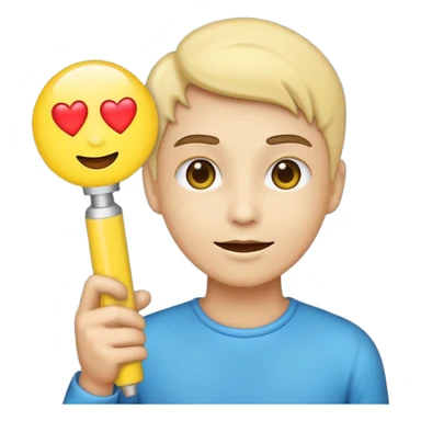 a person emoji with heart eyes holding light stick sticker