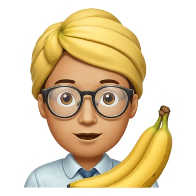 human banana with glasses sticker