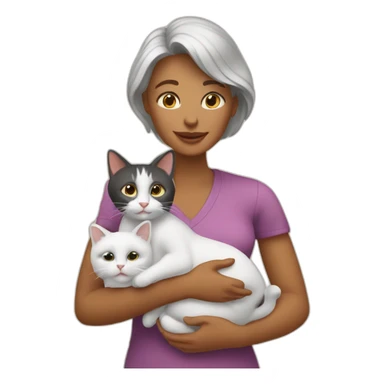 Maman avec deux chat sticker