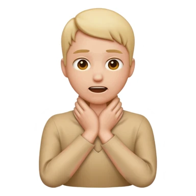 an emoji with its hands on its neck pretending to choke itself out sticker