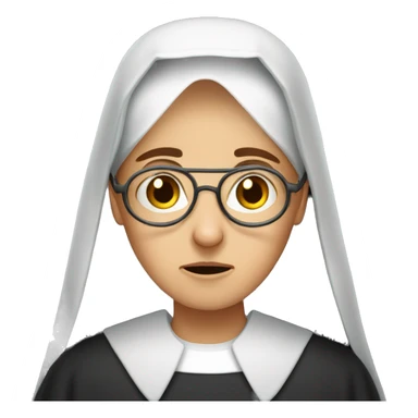 nun with brown hair and glasses facepalming sticker