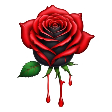 Black rose with blood dripping from it  sticker