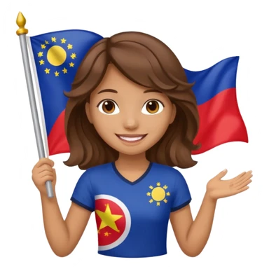 white wavy brown hair girl pinoy flag sticker