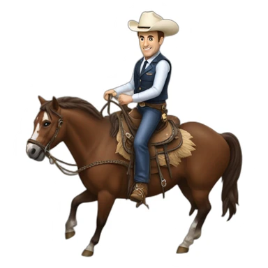 Emanuel Macron qui fait du rodeo sticker
