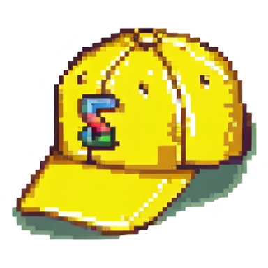 yellow baseball cap sticker