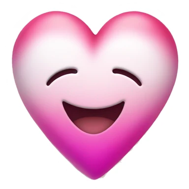 Pink and white ombré heart with a smile face sticker