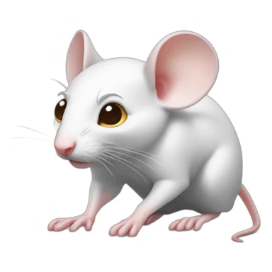 white mouse，on all fours，full body，side view sticker