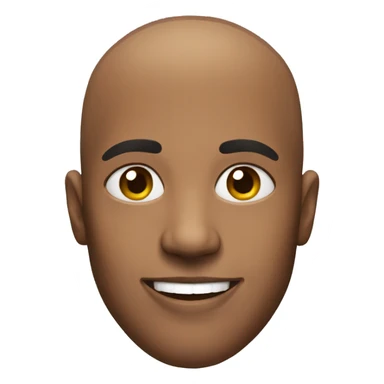 black man smiling shaved head sticker