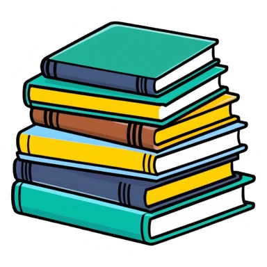 neutral stack of books sticker