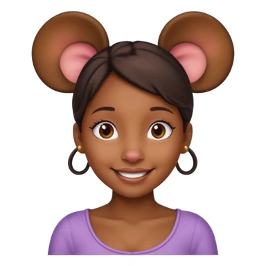 black girl with mouse ears sticker