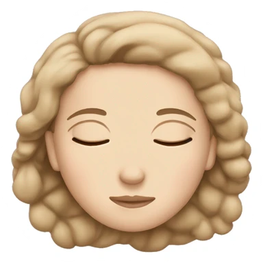 White girl with brown air sleeping  sticker