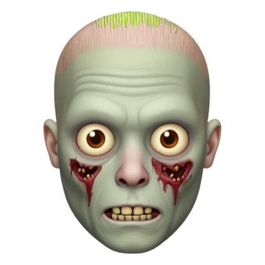 Bald zombie with short beard sticker