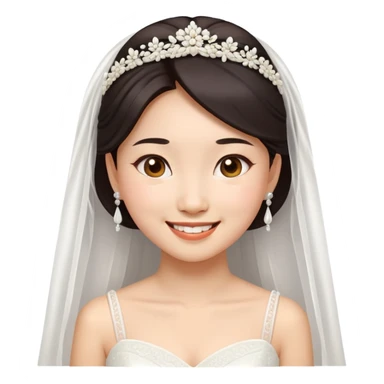 Asian girl in wedding dress sticker