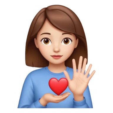 Heart hand girl sticker