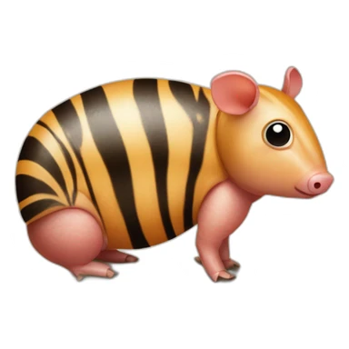 Tiger striped pig armadillo cow centipede insect sticker